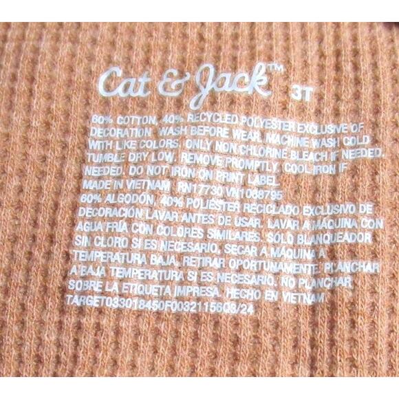 Cat & Jack Boy's Shirt Size 3T Brown Ribbed Knit Chest Pocket Long Sleeves - Picture 4 of 5